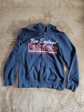 New England Patriots Navy Zip-Up Hoodie - Logo Front